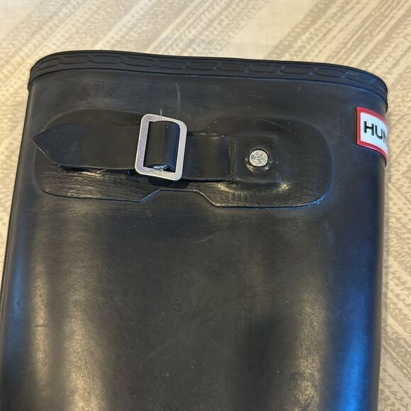 Hunter Women's Original Tall Rain Black Boots - Size 8 - Picture 2 of 7